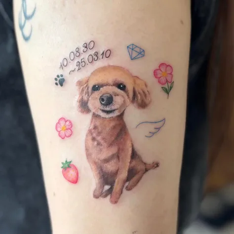 犬と苺のタトゥー
