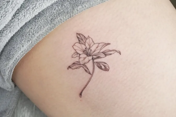 ユリの花のタトゥー