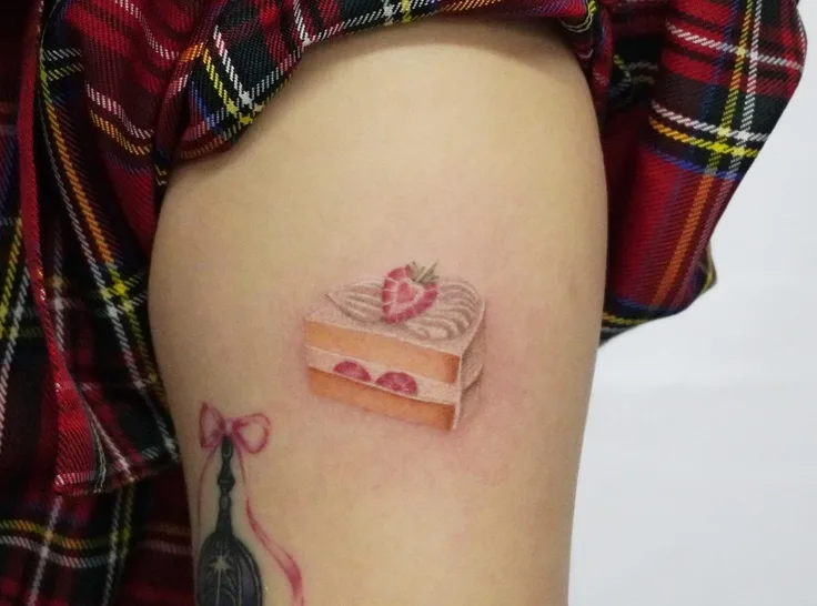 ケーキのカラータトゥー