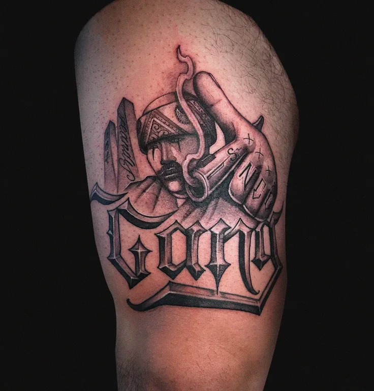 「GANG」のレタリング