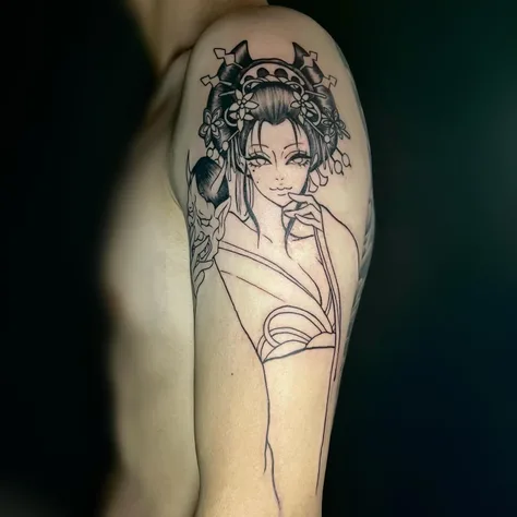 花魁の和彫り