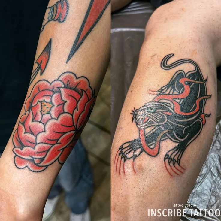 牡丹とブラックパンサー