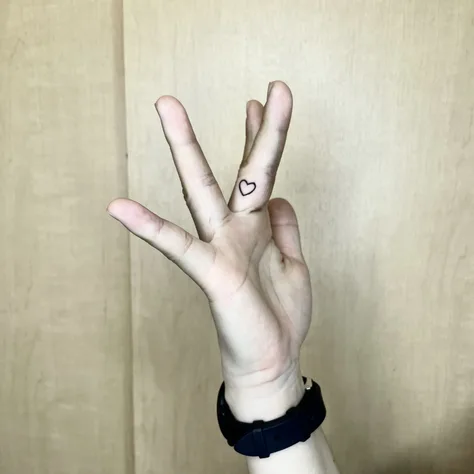 指のハート