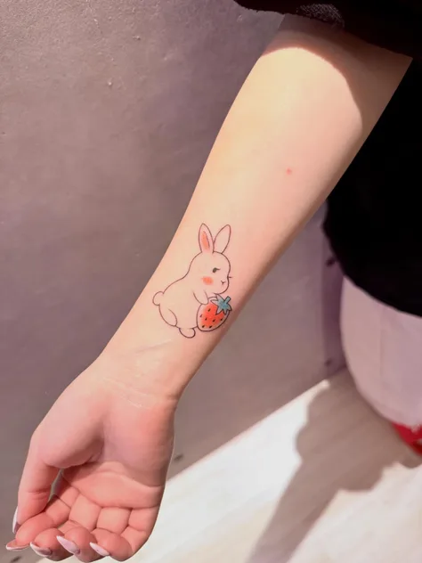 うさぎちゃんと苺のタトゥー