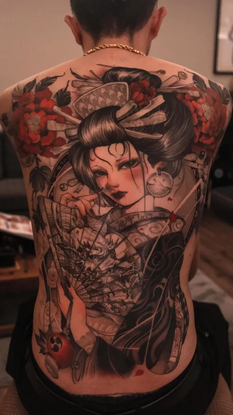 瓏扇の紅黒半彩