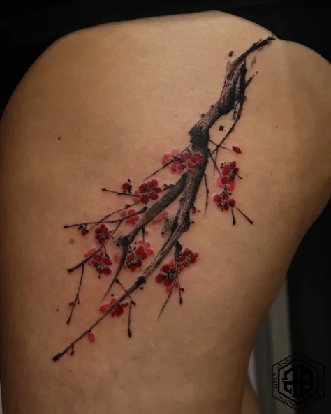 水墨画風の桜