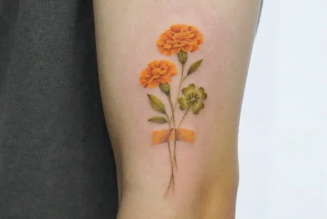 花束のタトゥー