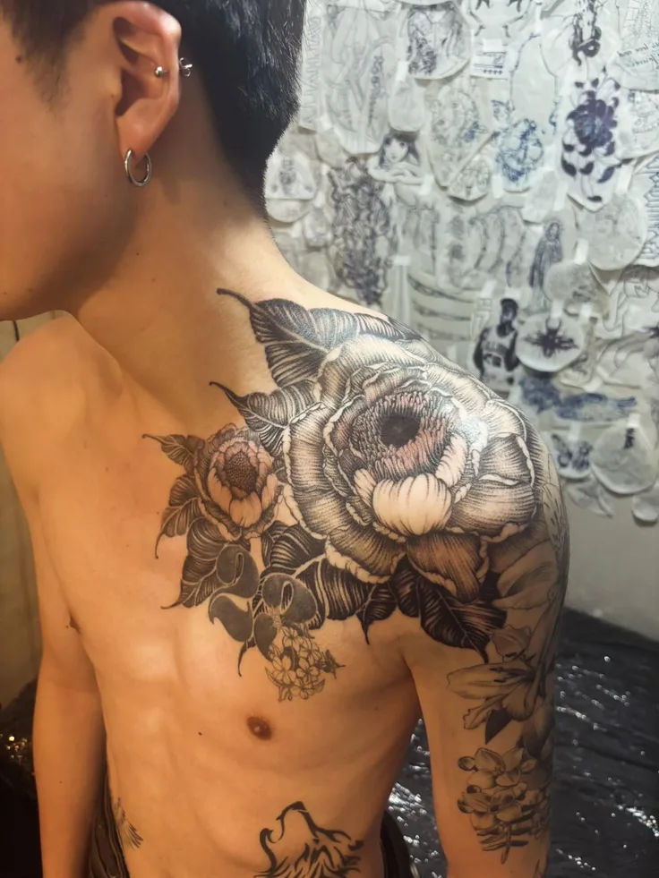 花のタトゥー