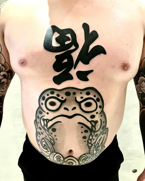 逆さ福のタトゥー