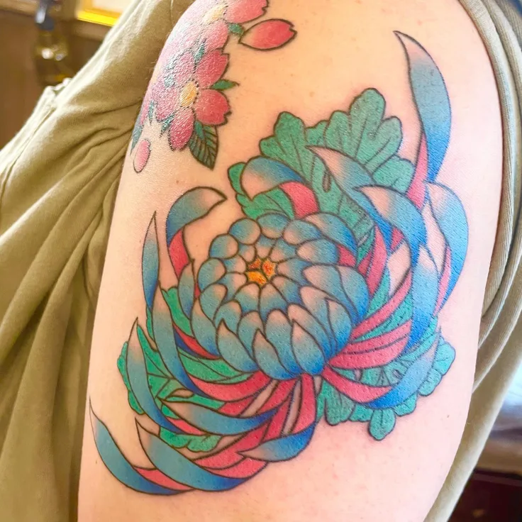 菊の和彫り