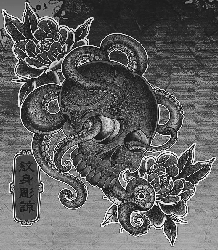 タコとスカルのデザイン