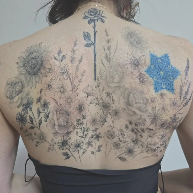 花のタトゥー
