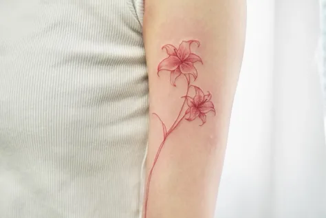 花のカラータトゥー
