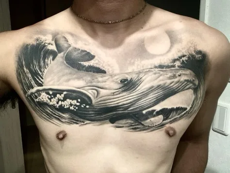 クジラと波