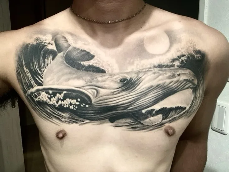 クジラと波