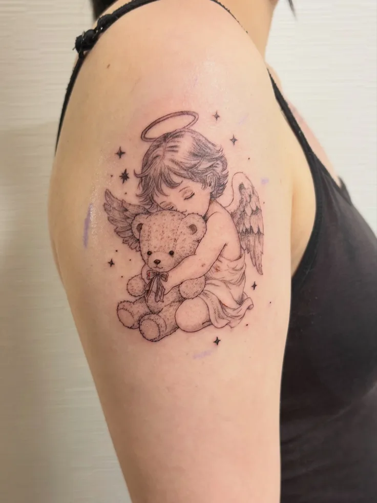 ファインライン・腕のタトゥー