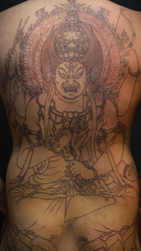 愛染明王の和彫り