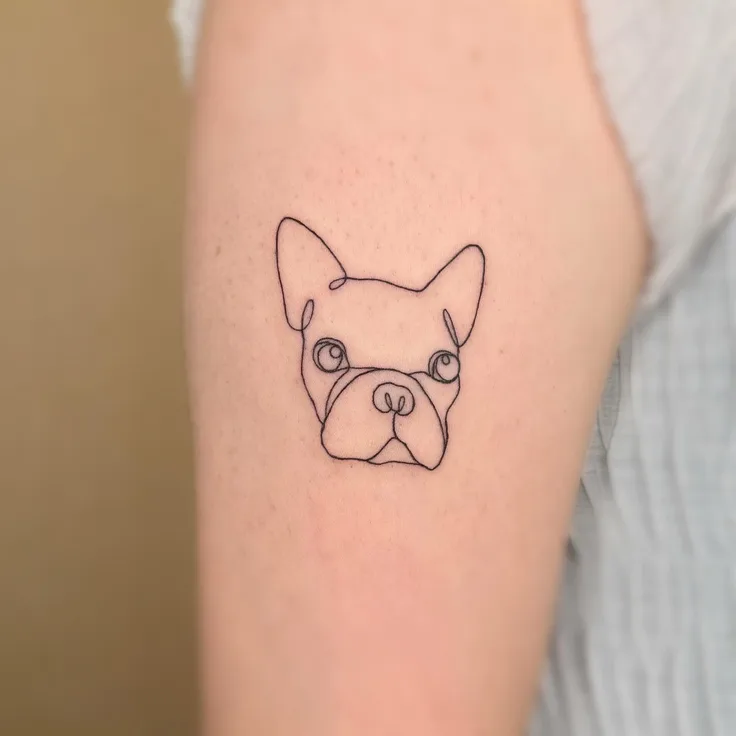線画の愛犬