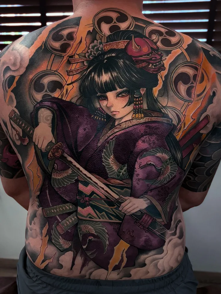 雷神の和彫り