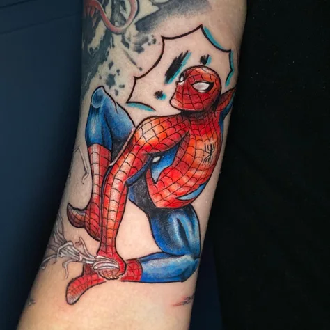 スパイダーマンのカラータトゥー