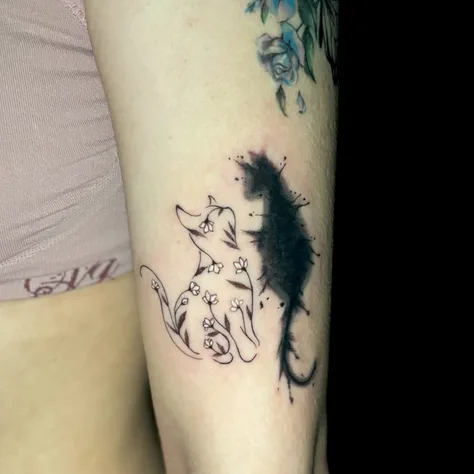 猫と花