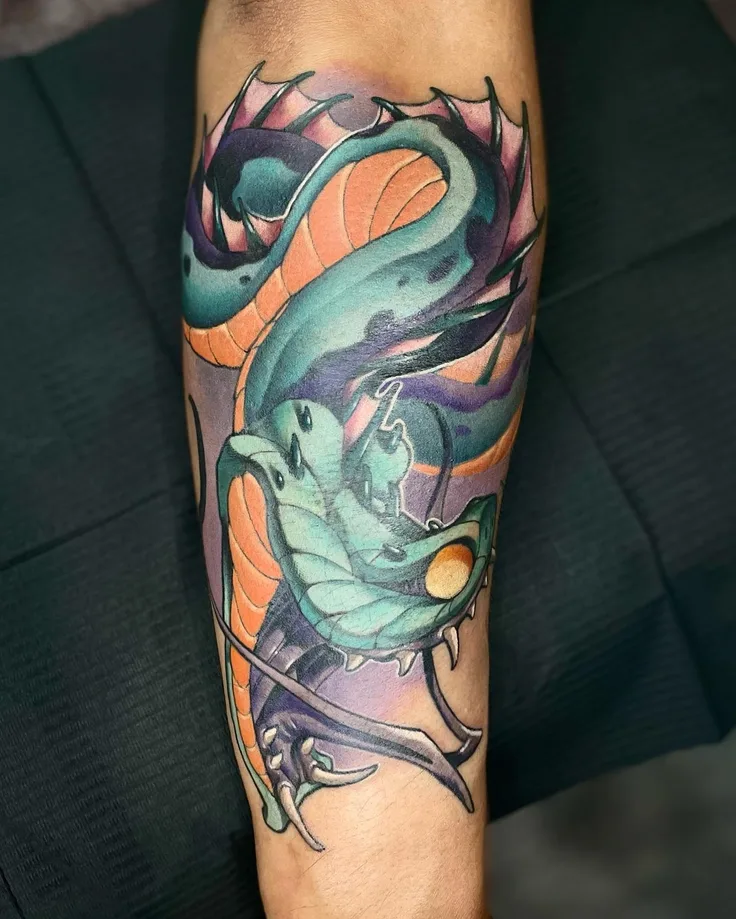 蛇と魚のタトゥー