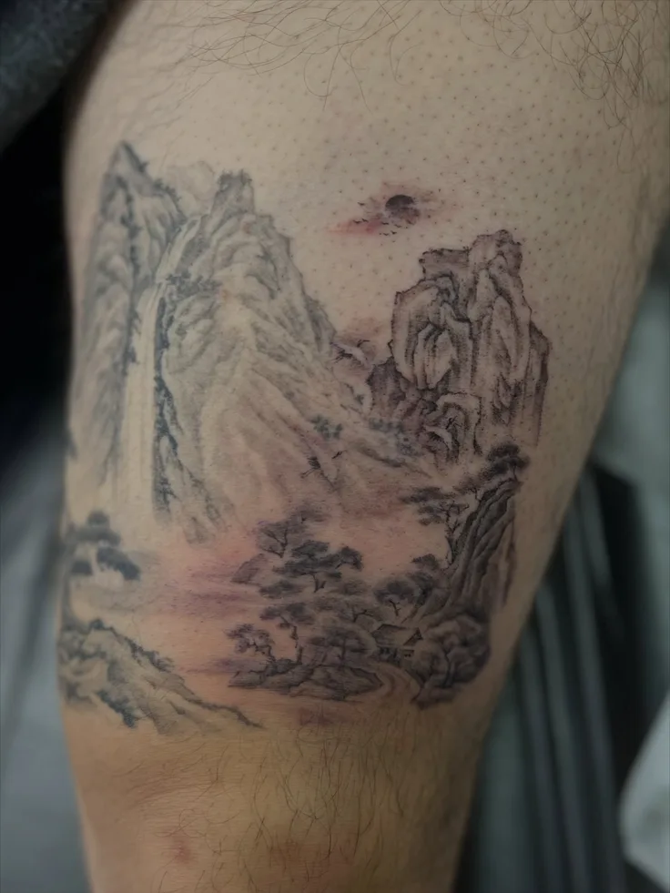 山水画の刺青