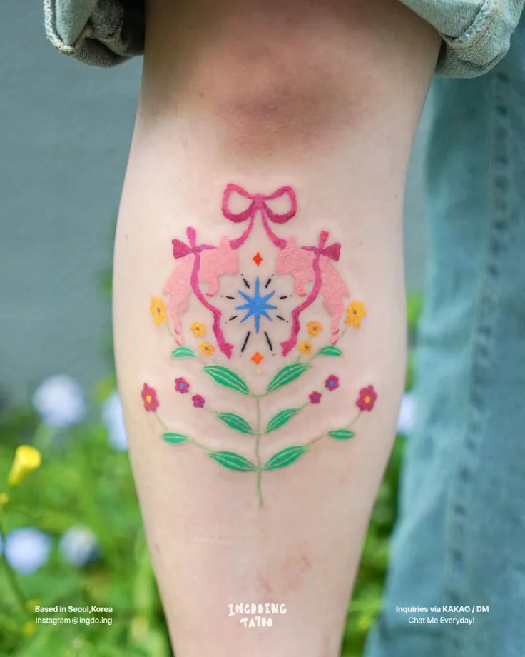 羊と花のフラッシュ