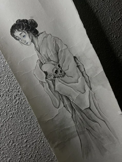 幽霊の墨絵