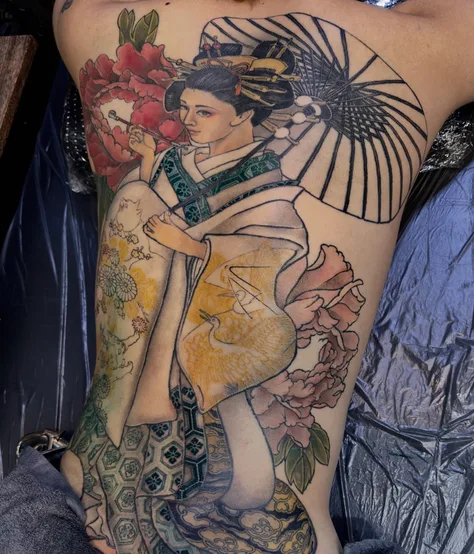 花魁の和彫り