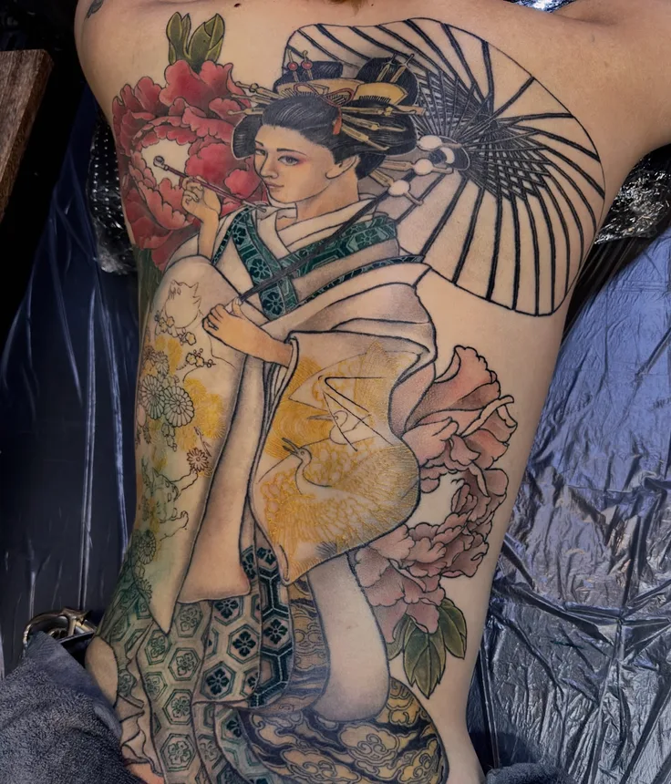 花魁の和彫り