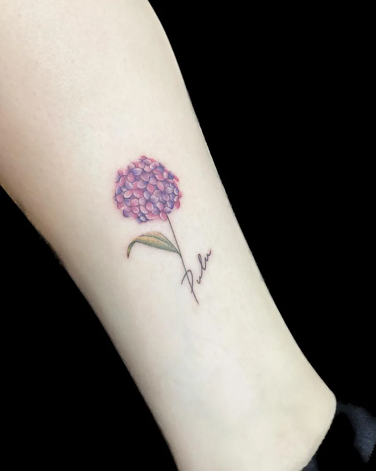 紫陽花とレタリング