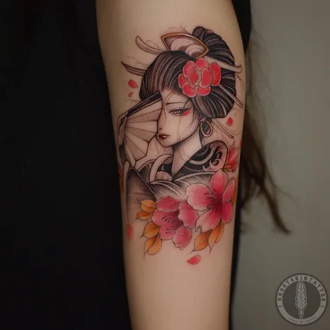 芸者と花
