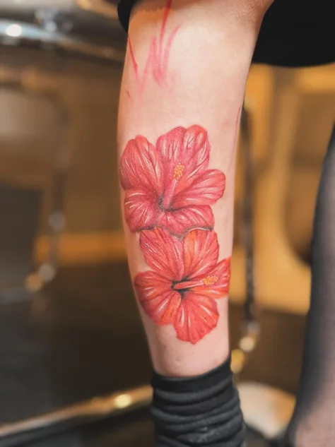 お花のカラータトゥー