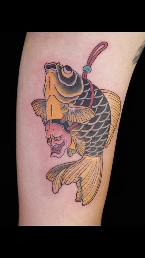 金魚と般若面