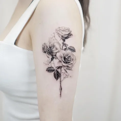 薔薇とかすみ草