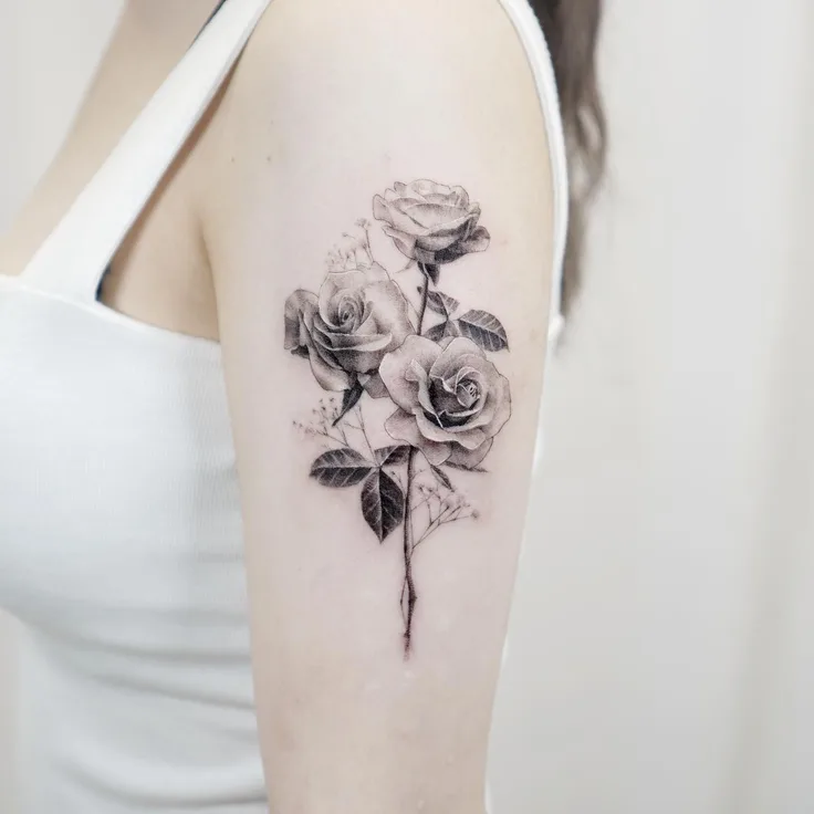 薔薇とかすみ草