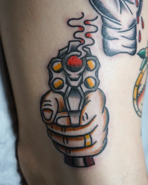 銃のフラッシュ
