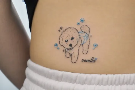 犬のカラータトゥー