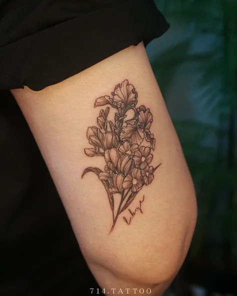 誕生花とレタリング
