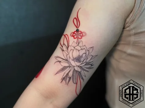 月下美人の花タトゥー