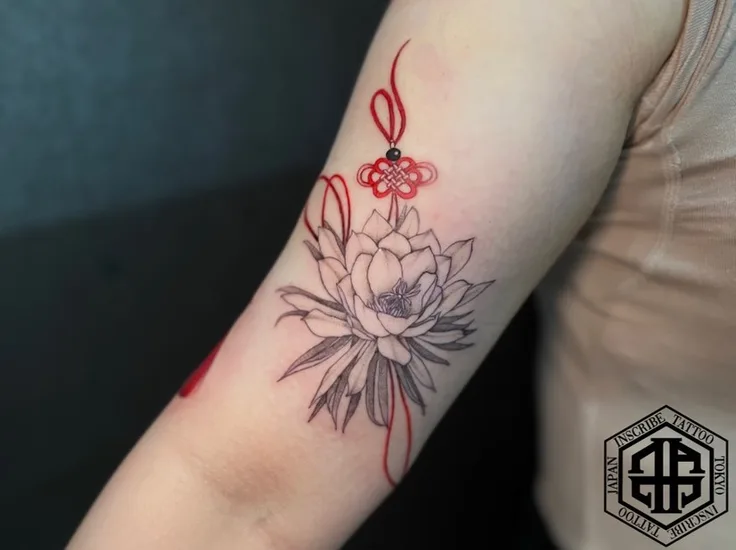 月下美人の花タトゥー