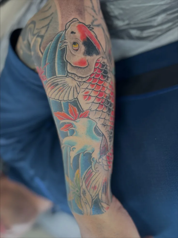 鯉の和彫り