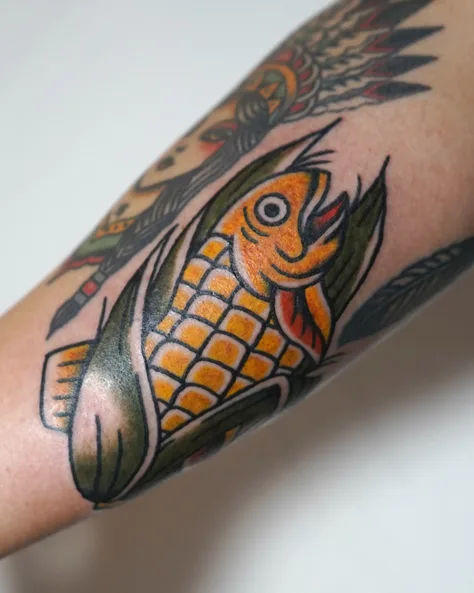 とうもろこしと魚