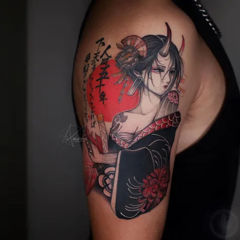 敦盛の武士刺青