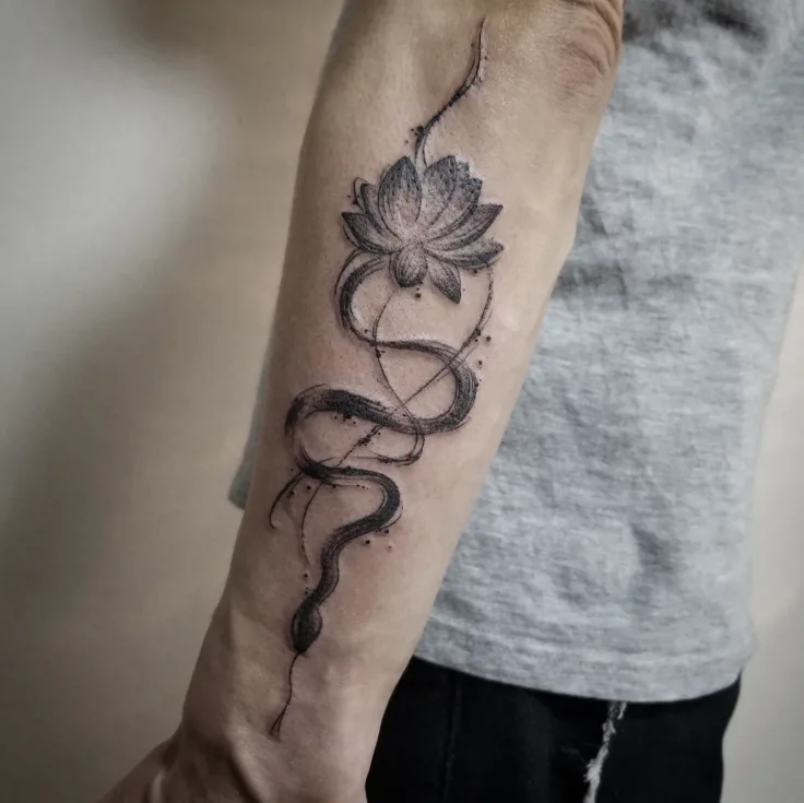 蛇と桜