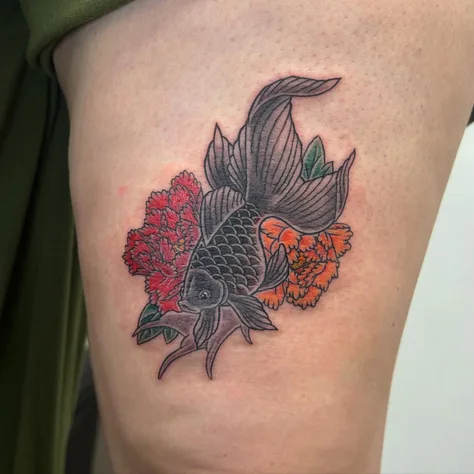 金魚の和彫り