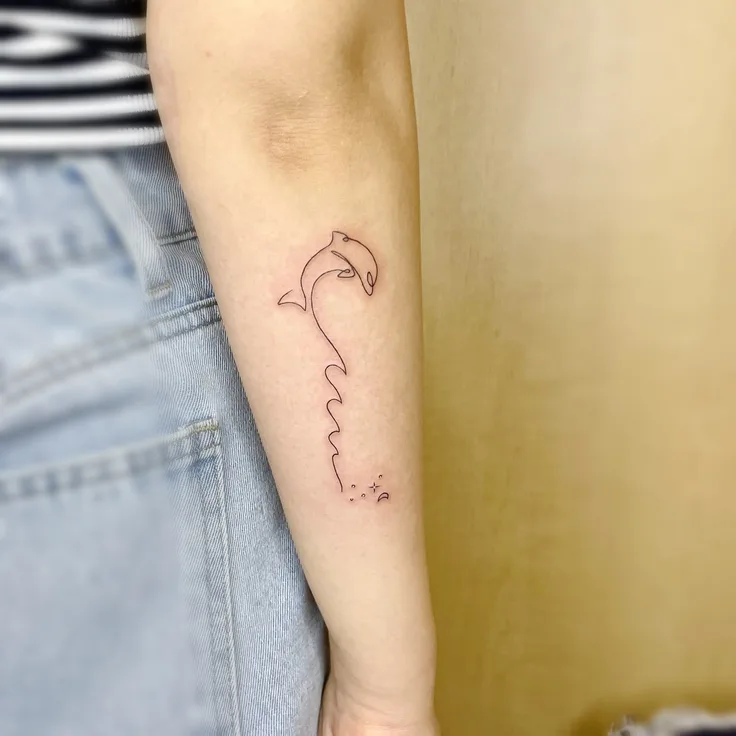 イルカと蝶々