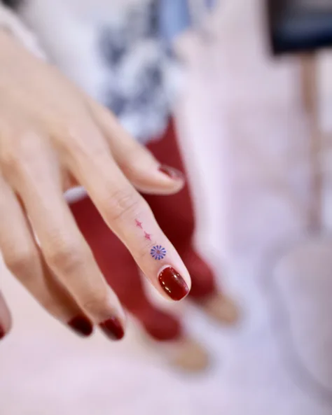 Mini Ornamental Tattoos on finger ✨