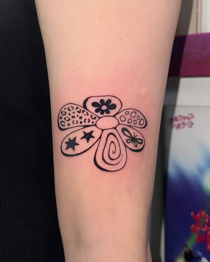 柄のお花のフラッシュ